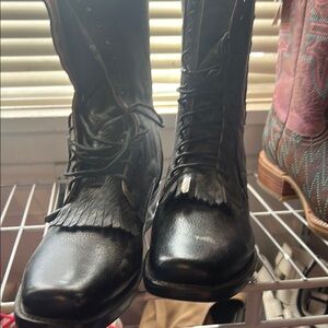 Black Leather Men's Boots